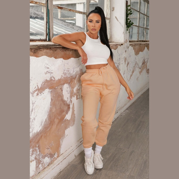Peach Cuffed Joggers - Lizzie