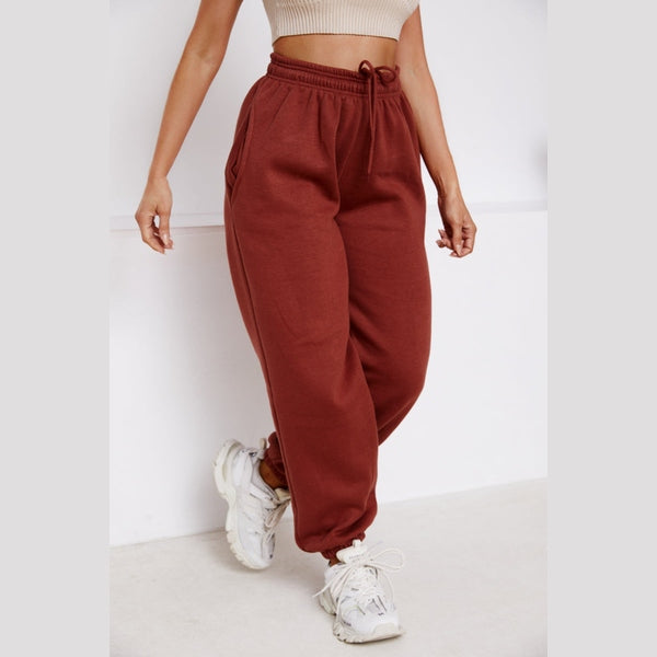 Light Chocolate Cuffed Joggers - Lizzie