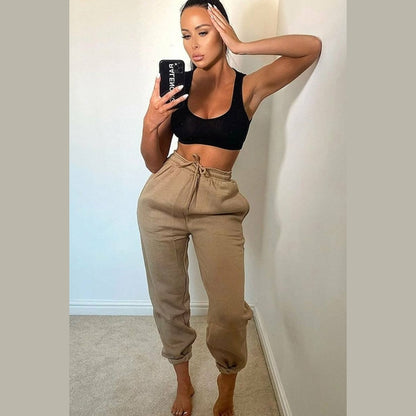 Camel Cuffed Joggers - Lizzie