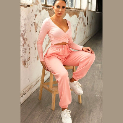 Pale Coral Cuffed Joggers - Lizzie
