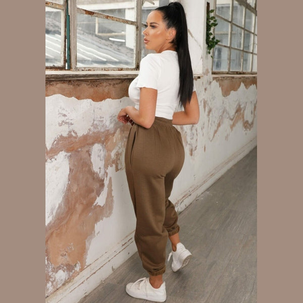 Dark Green Cuffed Joggers - Lizzie