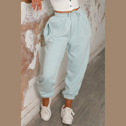Light Blue Cuffed Joggers - Lizzie