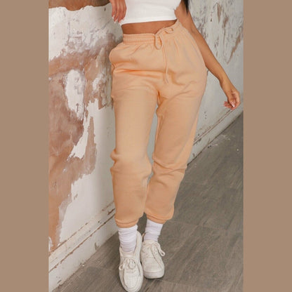 Peach Cuffed Joggers - Lizzie