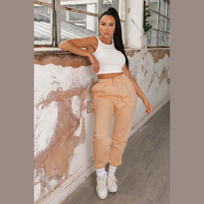 Peach Cuffed Joggers - Lizzie