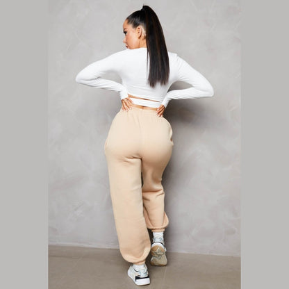 Stone Cuffed Joggers - Lizzie