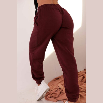 Wine Cuffed Joggers - Lizzie