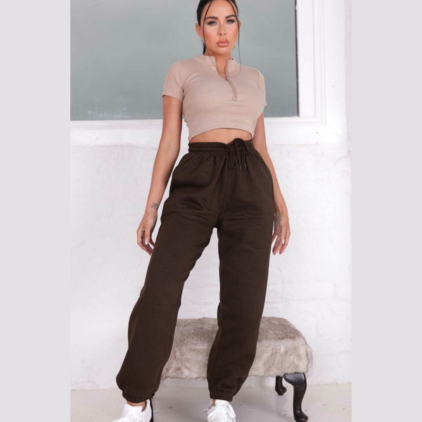 Chocolate Cuffed Joggers - Lizzie