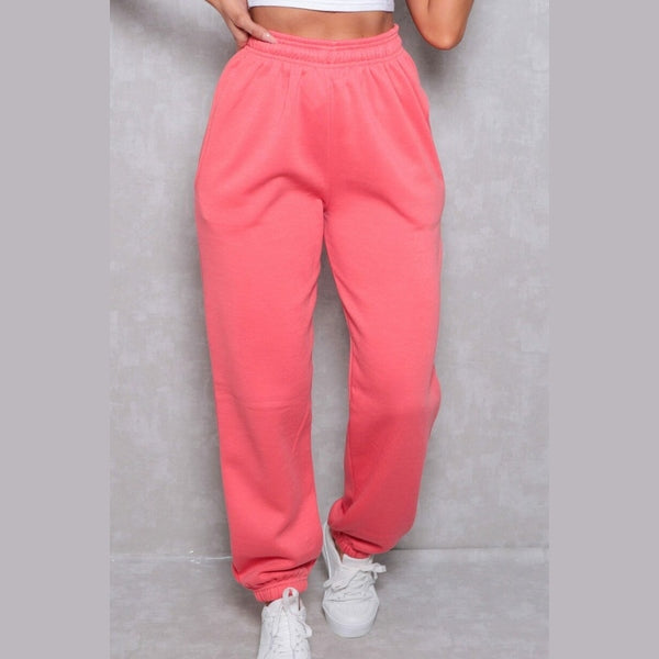 Coral Cuffed Joggers - Lizzie