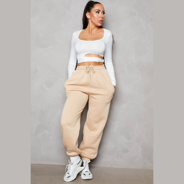 Stone Cuffed Joggers - Lizzie