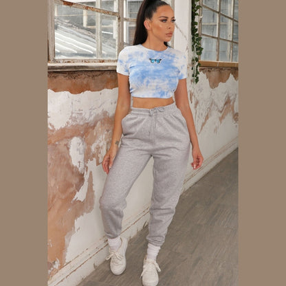 Grey Cuffed Joggers - Lizzie