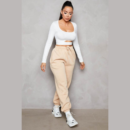 Stone Cuffed Joggers - Lizzie