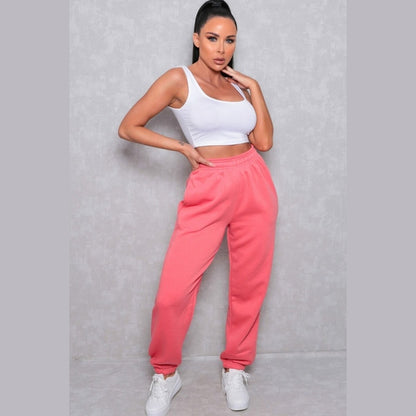 Coral Cuffed Joggers - Lizzie