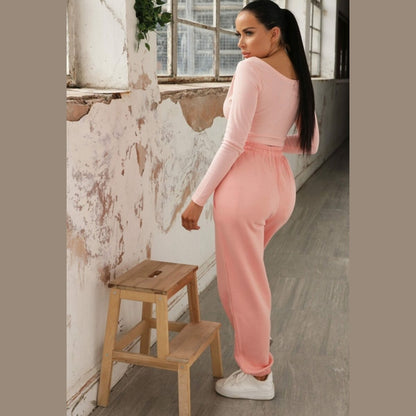 Pale Coral Cuffed Joggers - Lizzie