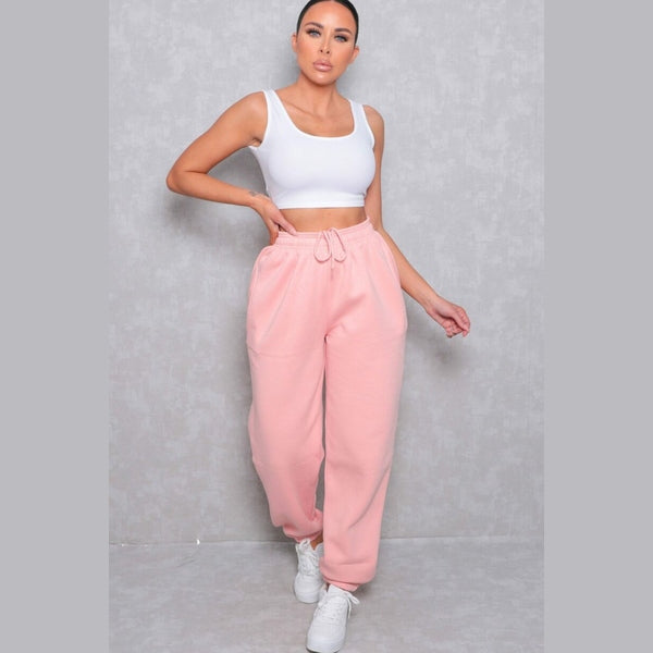 Light Pink Cuffed Joggers - Lizzie