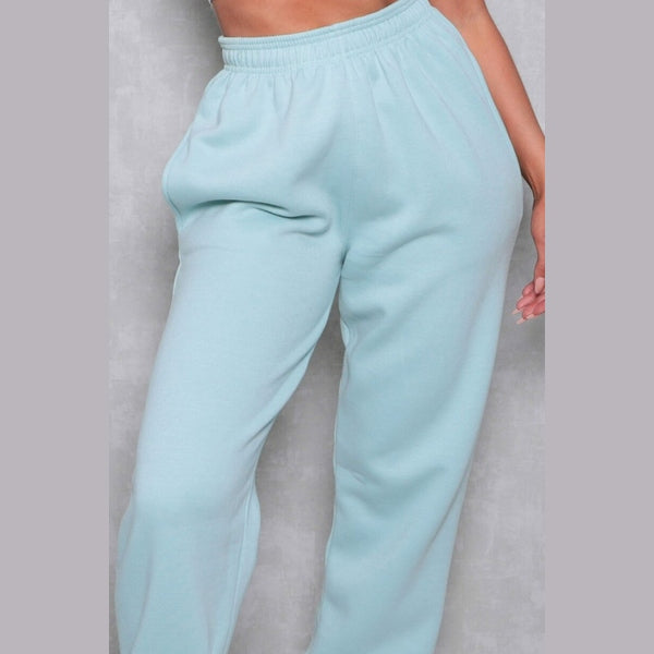 Light Blue Cuffed Joggers - Lizzie