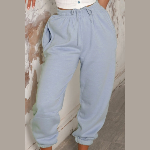 Pastel Blue Cuffed Joggers - Lizzie