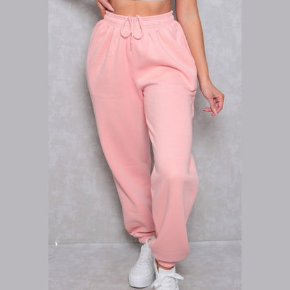 Light Pink Cuffed Joggers - Lizzie