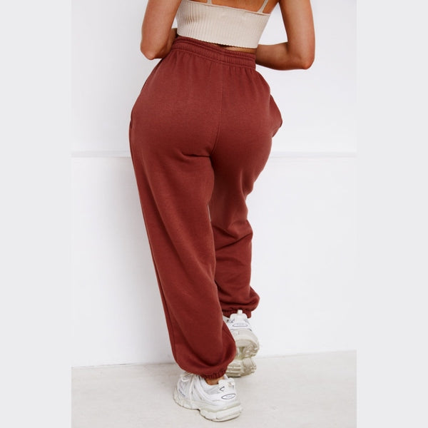 Light Chocolate Cuffed Joggers - Lizzie