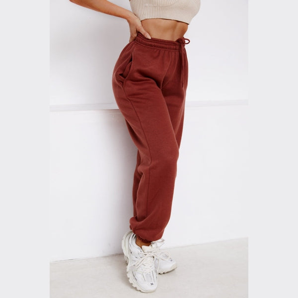 Light Chocolate Cuffed Joggers - Lizzie