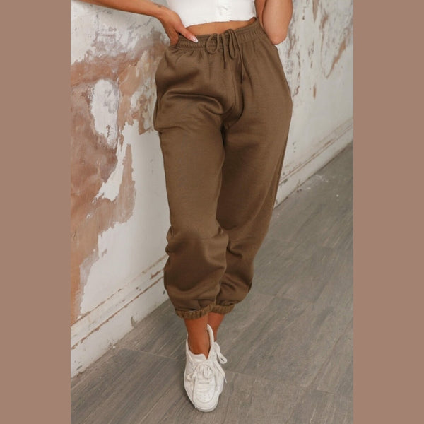 Dark Green Cuffed Joggers - Lizzie