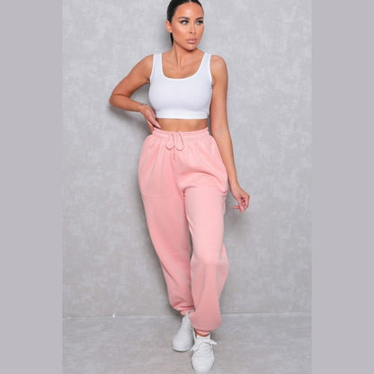 Light Pink Cuffed Joggers - Lizzie
