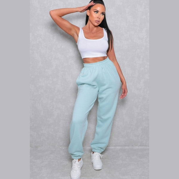 Light Blue Cuffed Joggers - Lizzie