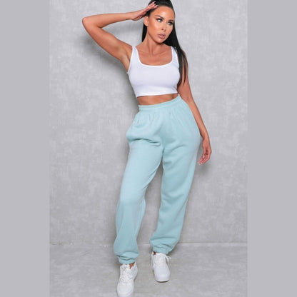 Light Blue Cuffed Joggers - Lizzie
