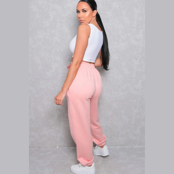 Light Pink Cuffed Joggers - Lizzie