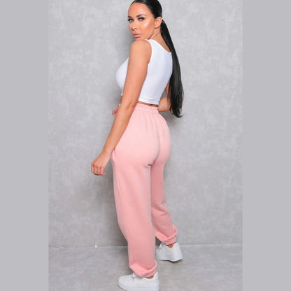 Light Pink Cuffed Joggers - Lizzie