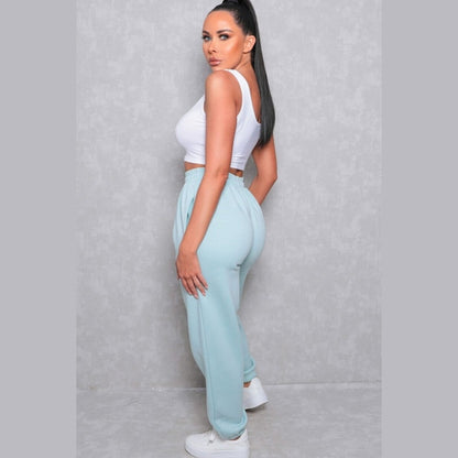 Light Blue Cuffed Joggers - Lizzie