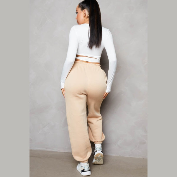 Stone Cuffed Joggers - Lizzie